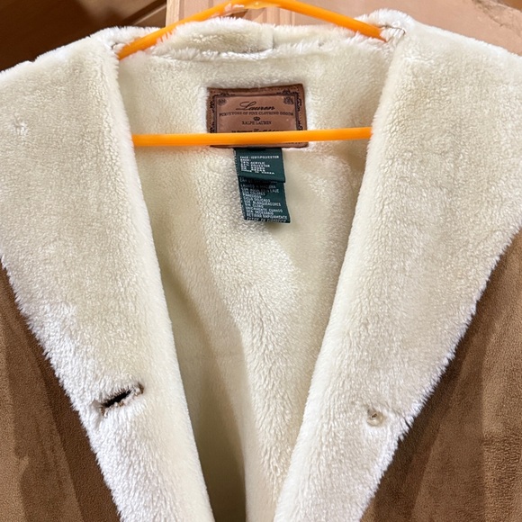 Ralph Lauren Ultrasuede Long Coat faux sheepskin in excellent condition - Picture 3 of 11